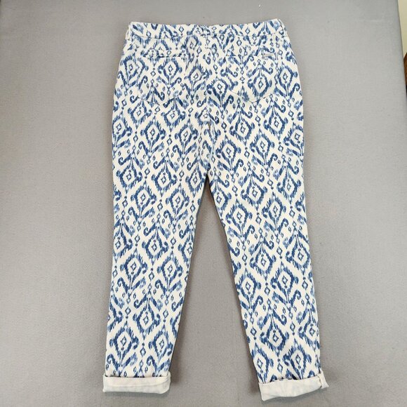 Chico's NEW So Slimming Indigo Geo Jegging Jean Antique White Southwestern Print - Picture 12 of 14